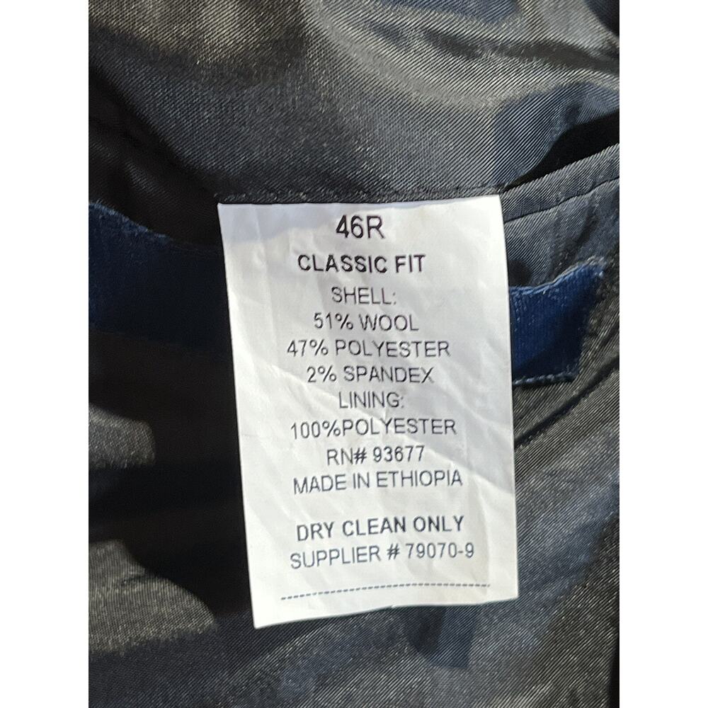 Stafford 44-46R Basic Black Classic Blazer Sport Suit Jacket Separate - Picture 16 of 16